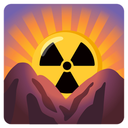 sunrise over mountains and radioactive