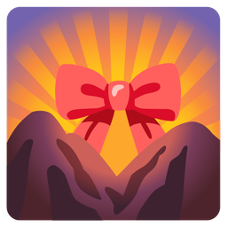 sunrise over mountains and ribbon