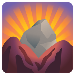 sunrise over mountains and rock