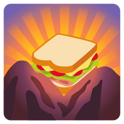 sunrise over mountains and sandwich