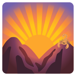 sunrise over mountains and scorpion