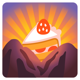 sunrise over mountains and shortcake