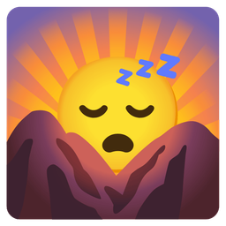 sunrise over mountains and sleeping face