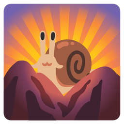 sunrise over mountains and snail