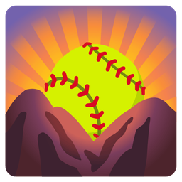 sunrise over mountains and softball