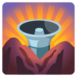 sunrise over mountains and speaker low volume