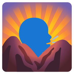 sunrise over mountains and speaking head