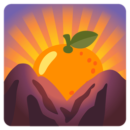 sunrise over mountains and tangerine