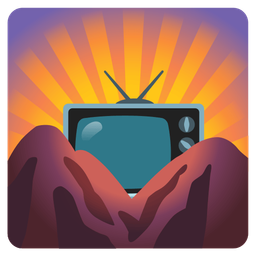 sunrise over mountains and television
