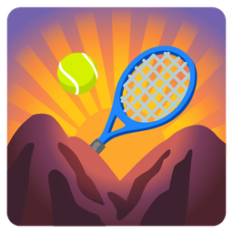 sunrise over mountains and tennis