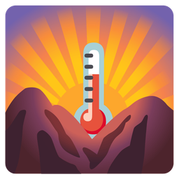 sunrise over mountains and thermometer