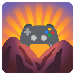 sunrise over mountains and video game