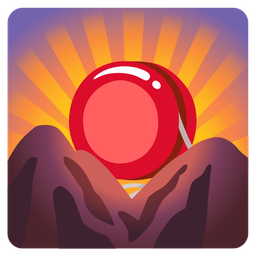 sunrise over mountains and yo-yo