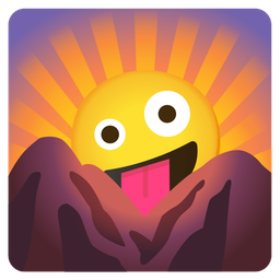 Sunrise over mountains and Zany face