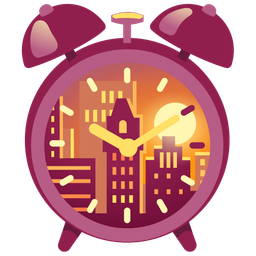 sunset and alarm clock