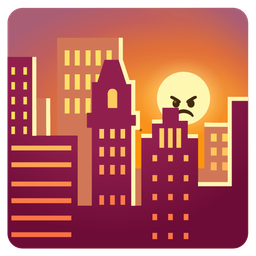 sunset and angry face