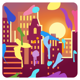 sunset and artist palette