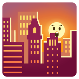 sunset and astonished face