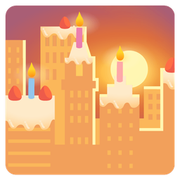 sunset and birthday cake