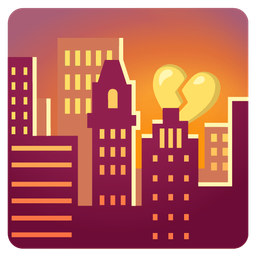 sunset and broken heart