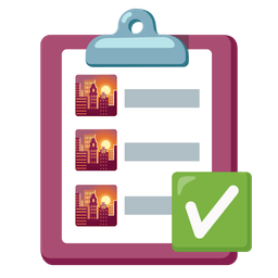 sunset and check mark button