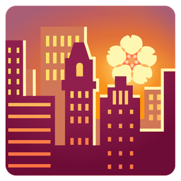 sunset and cherry blossom