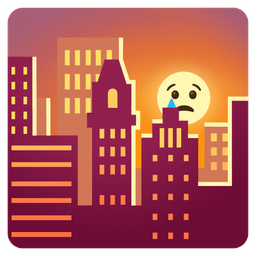 sunset and crying face