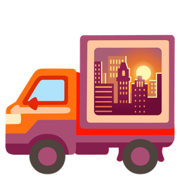 sunset and delivery truck