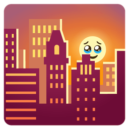 sunset and face holding back tears