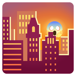 sunset and face screaming in fear