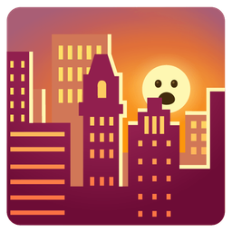 sunset and face with open mouth