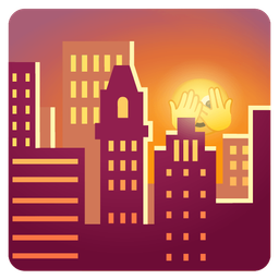 sunset and face with peeking eye