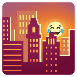 Sunset and Face with tears of joy