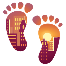 sunset and footprints