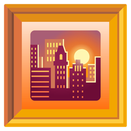 sunset and framed picture