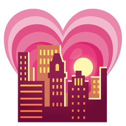 sunset and growing heart