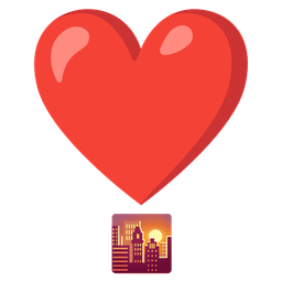 sunset and heart exclamation