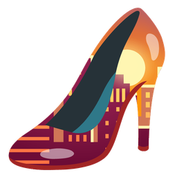 sunset and high-heeled shoe