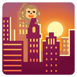 sunset and monkey face