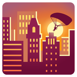 sunset and parachute