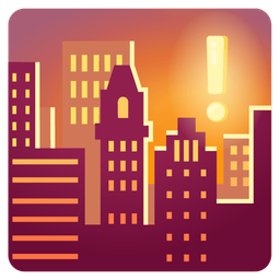 sunset and red exclamation mark