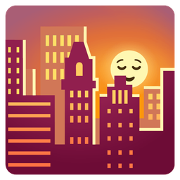 sunset and relieved face