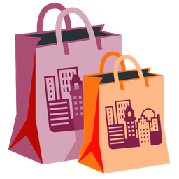 sunset and shopping bags