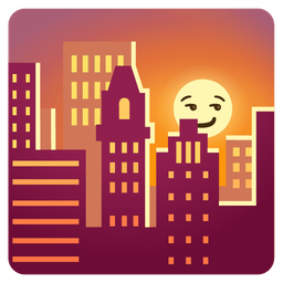 sunset and smirking face