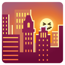 sunset and sneezing face