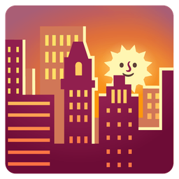 sunset and sun with face