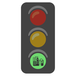sunset and vertical traffic light