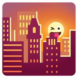 Sunset and Winking face with tongue
