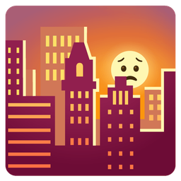 sunset and worried face