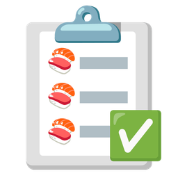 Sushi and Check mark button